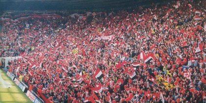 Club Brugge Fans singing loud at Old Trafford, Manchester United 3