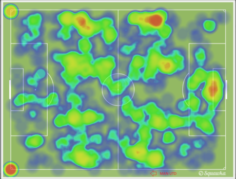 Utd v west ham heat map