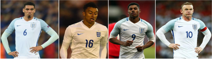 Four Red Devils in the current England set-up