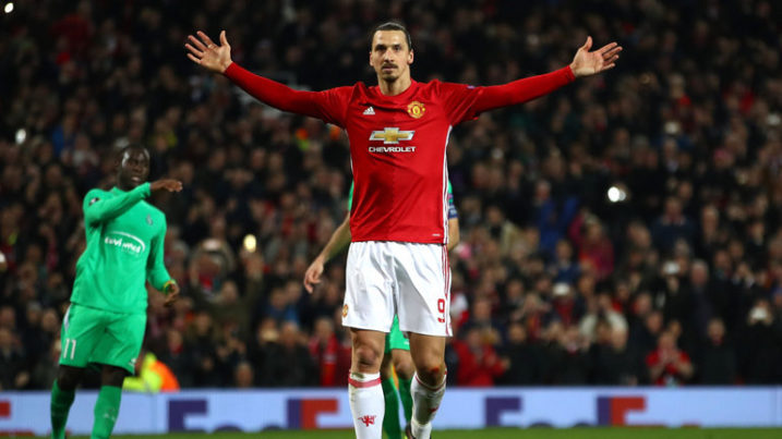 Ibra spread his arms for three times the love in Manchester United's hat trick performance v St Etienne