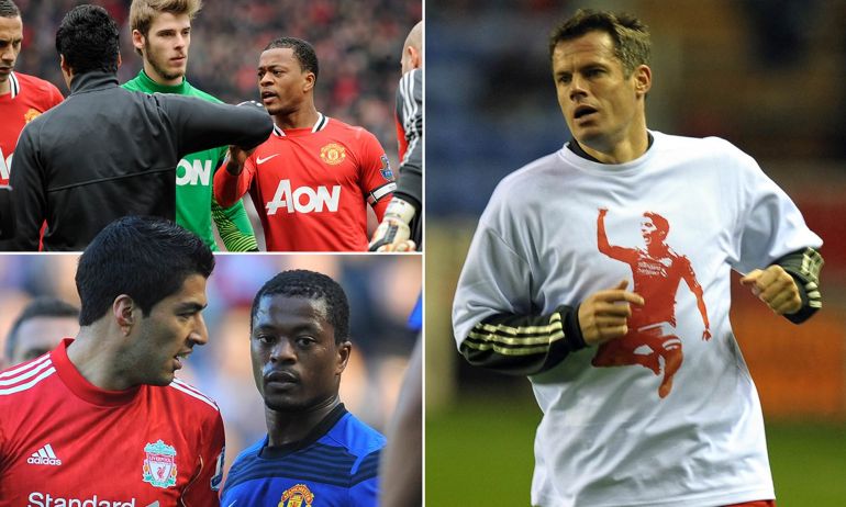 Jamie Carragher apologises to Evra over controversial t-shirts