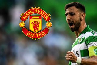 Photo Bruno Fernandes In Man Utd Gear With Contract On Table