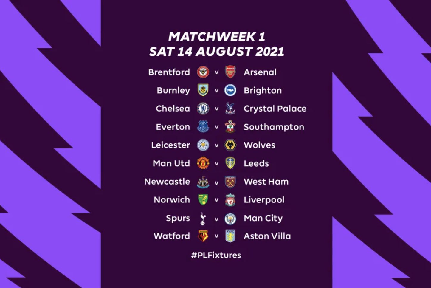 Premier League release 202122 fixture list opening day includes Man United vs. Leeds United