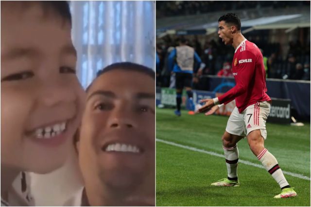 (video) Cristiano Ronaldo Teaches His Son The 'siu' Celebration In 