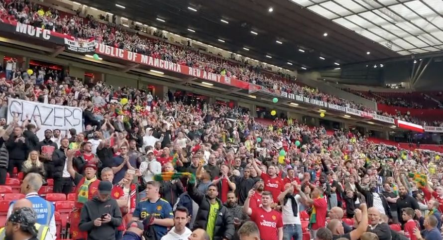Manchester United fans sit-in protest against Glazers at Old Trafford