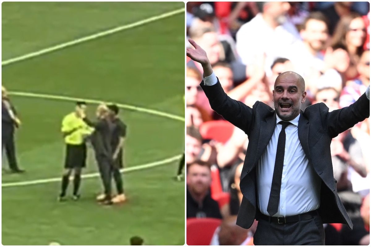 Video: Pep Guardiola argues with the referee after FA Cup final defeat