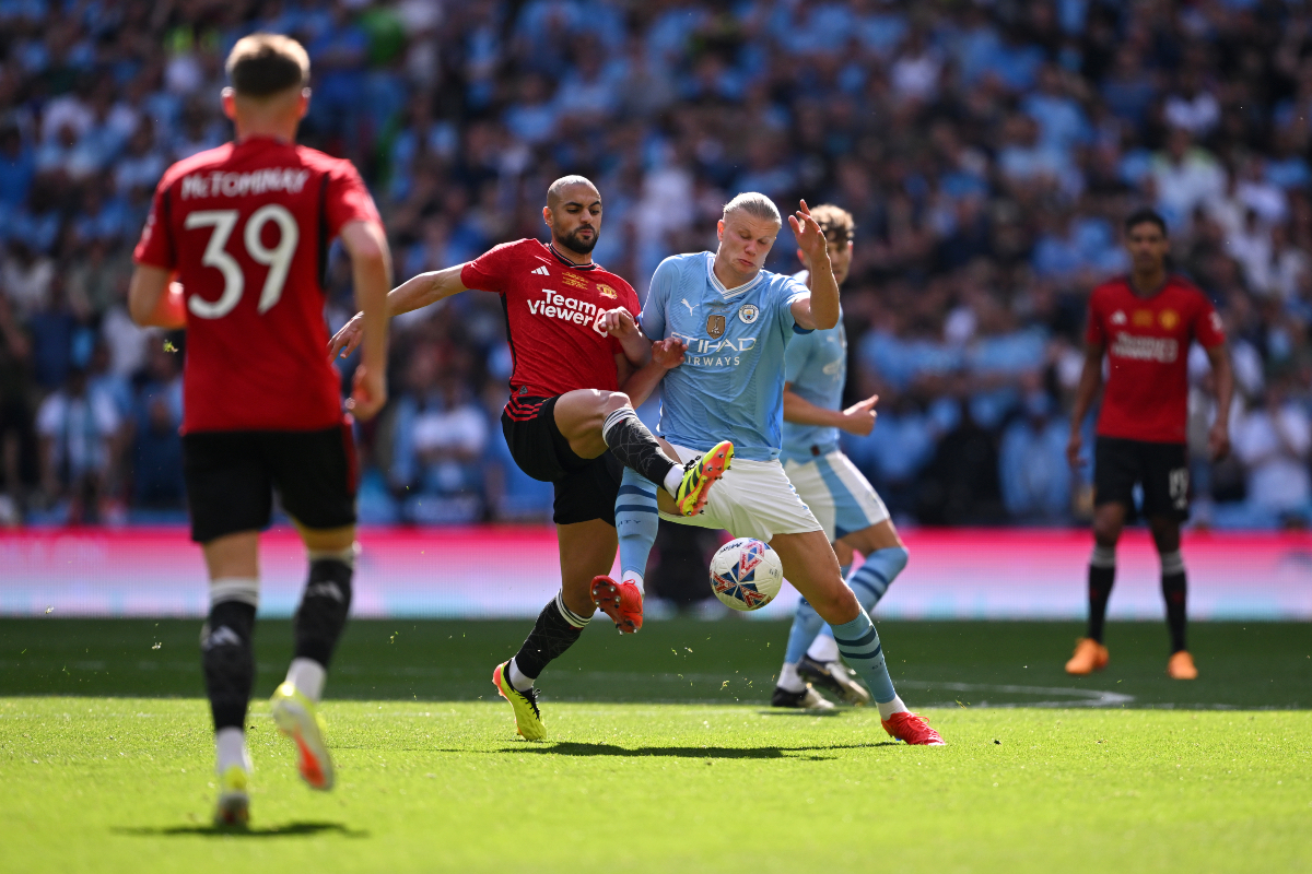 Sofyan Amrabat’s final game with Manchester United was the FA Cup final, during which they defeated Manchester City 2-1.