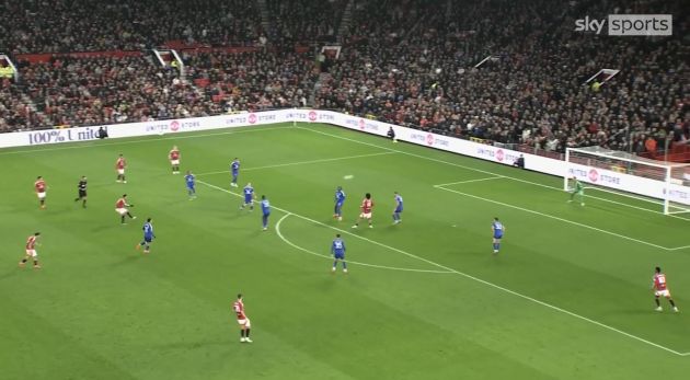 Casemiro opens the scoring for Man Utd vs Leicester City.