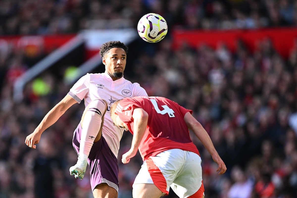 Matthijs de Ligt getting kicked in the head against Brentford