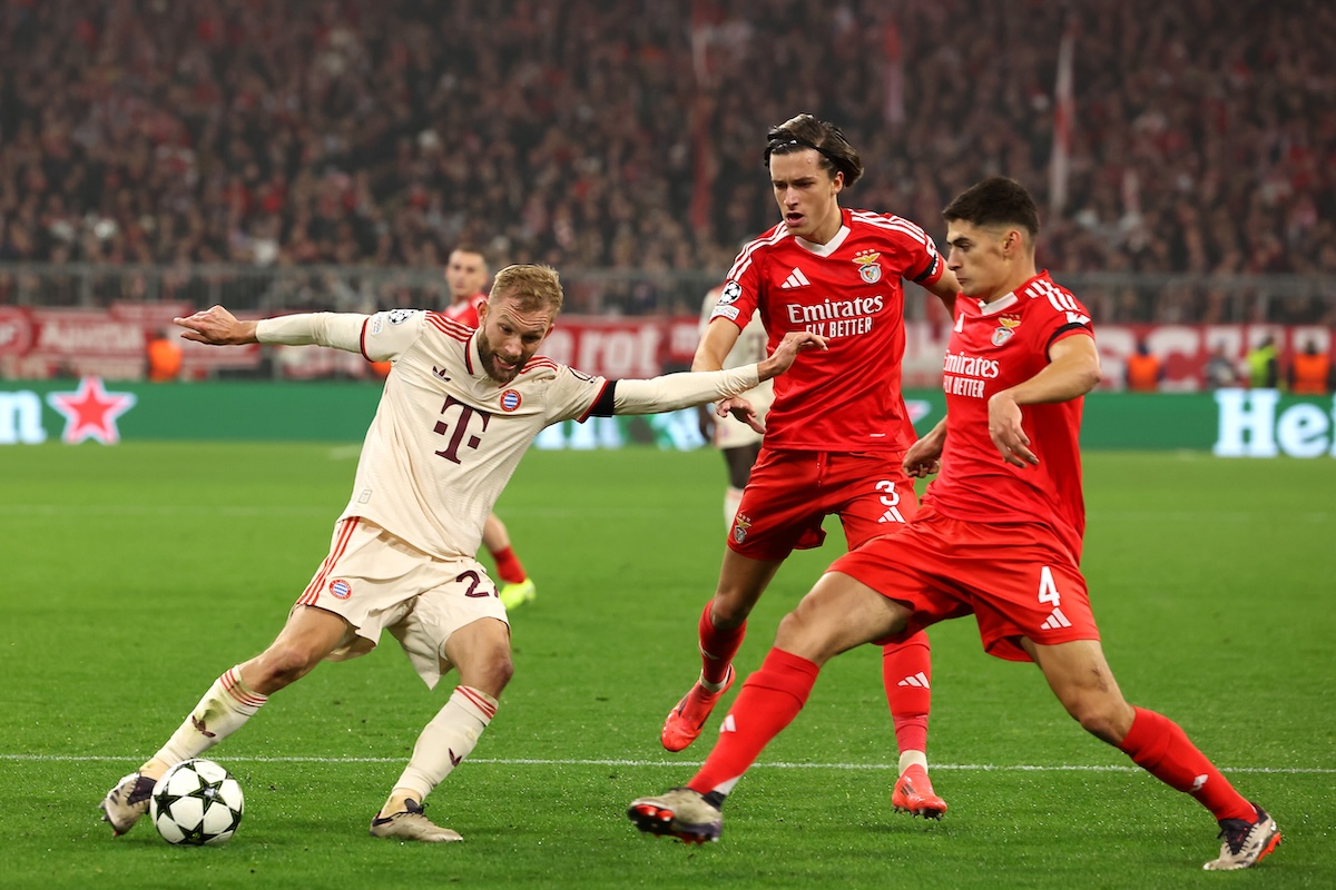 Alvaro Fernandez facing Bayern Munich in the Champions League