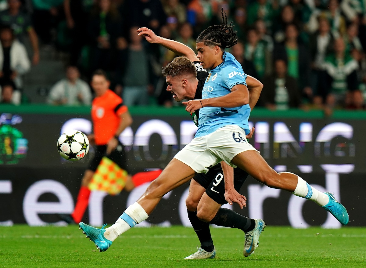 Viktor Gyokeres scores equalise against Man City in Champions League