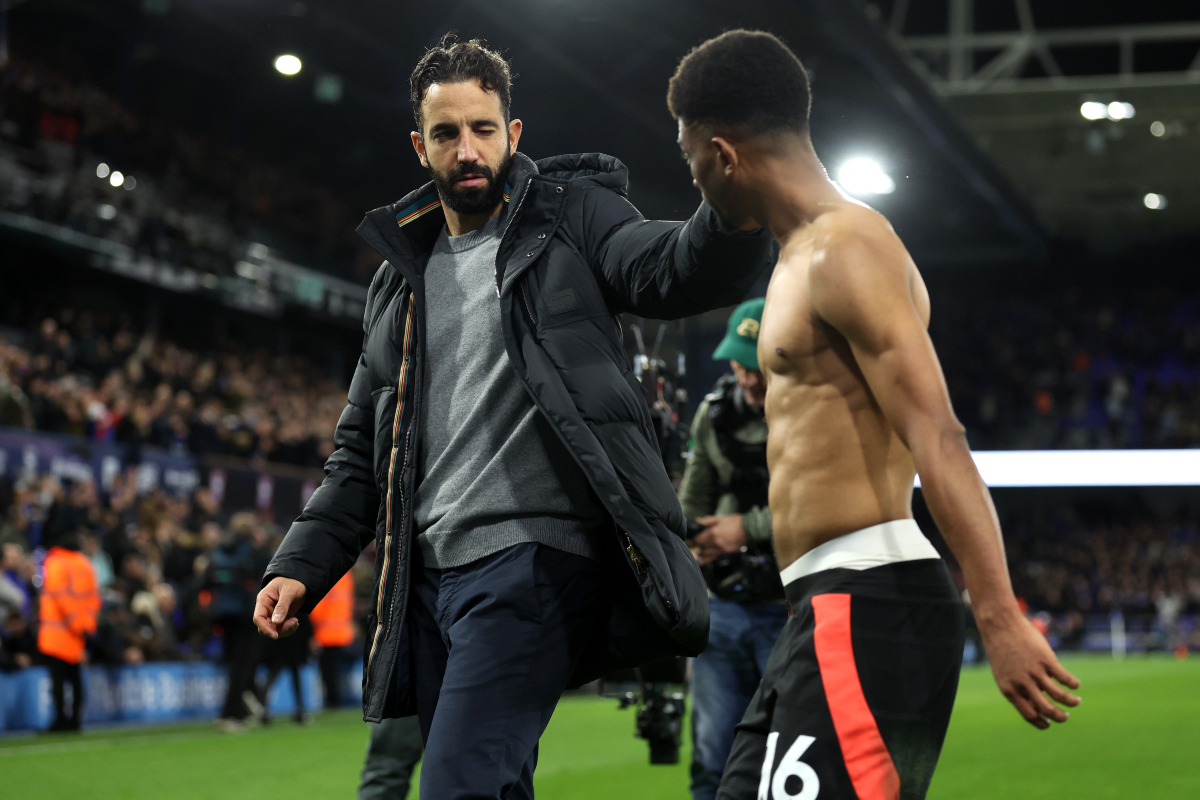 Amad Diallo and Ruben Amorim after the Ipswich draw.