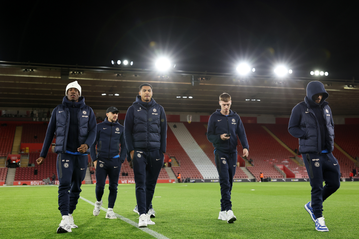 Kiernan Dewsbury-Hall with his Chelsea teammates.