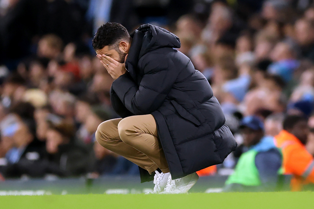 Ruben Amorim looks exasperated on the touchline.