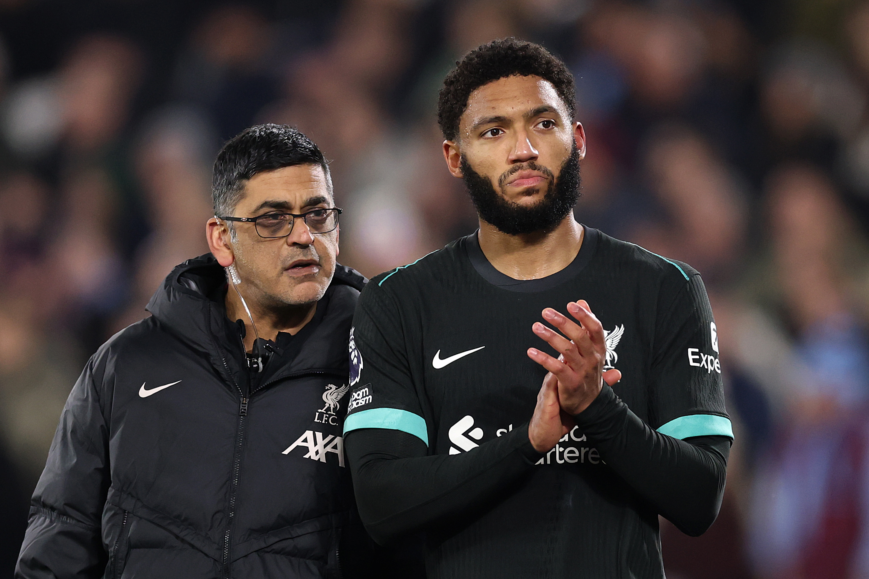 Arne Slot will be without Joe Gomez when facing Man United.