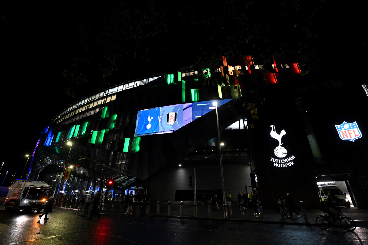 A general view outside the Tottenham Hotspur Stadium on matchday.