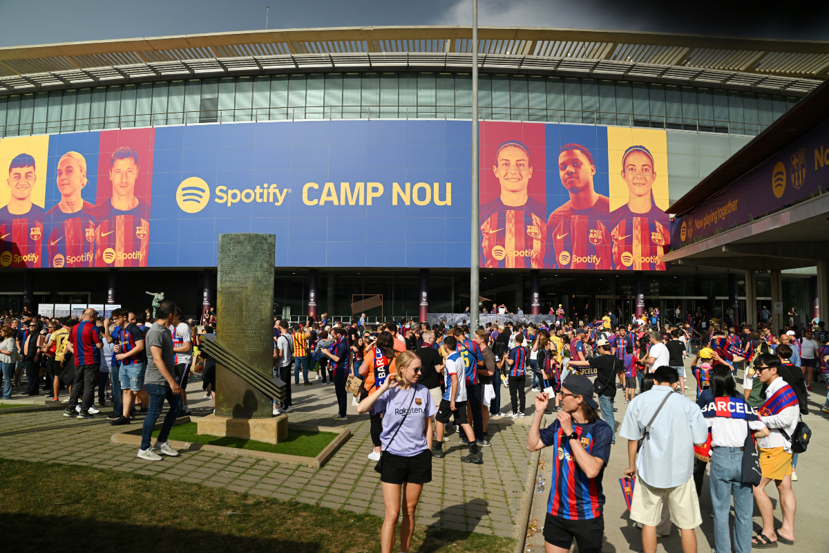 A general view outside Barcelona’s Camp Nou prior to its refurbishments.