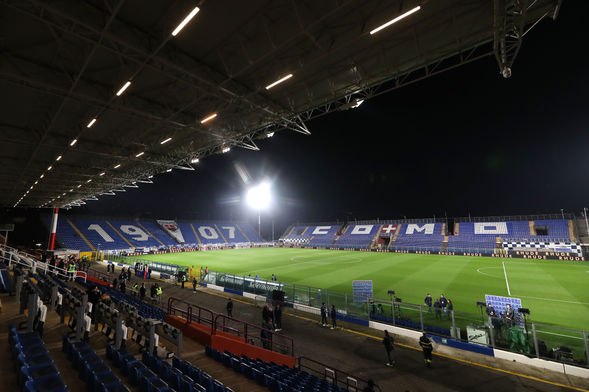 A general view of Como’s stadium as they target Rashford and Malacia.