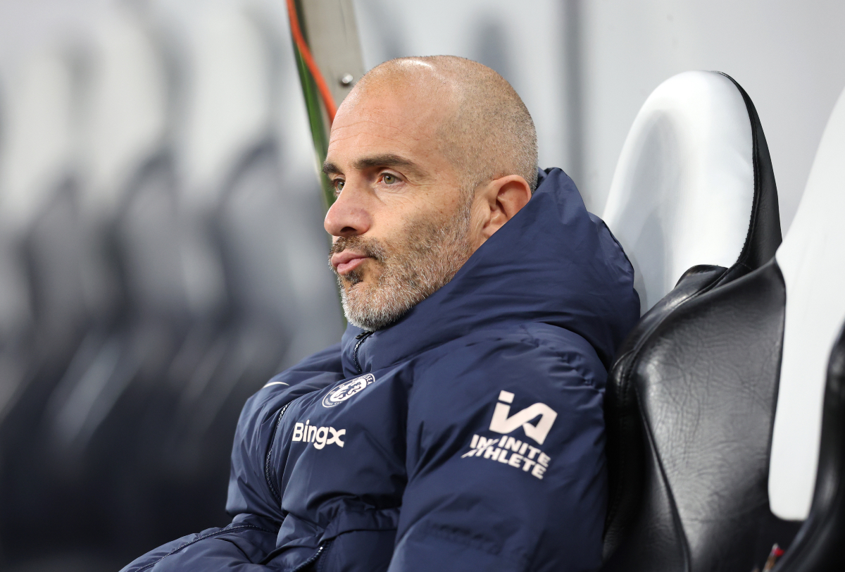 Enzo Maresca looks on form the dugout as Chelsea face Newcastle.