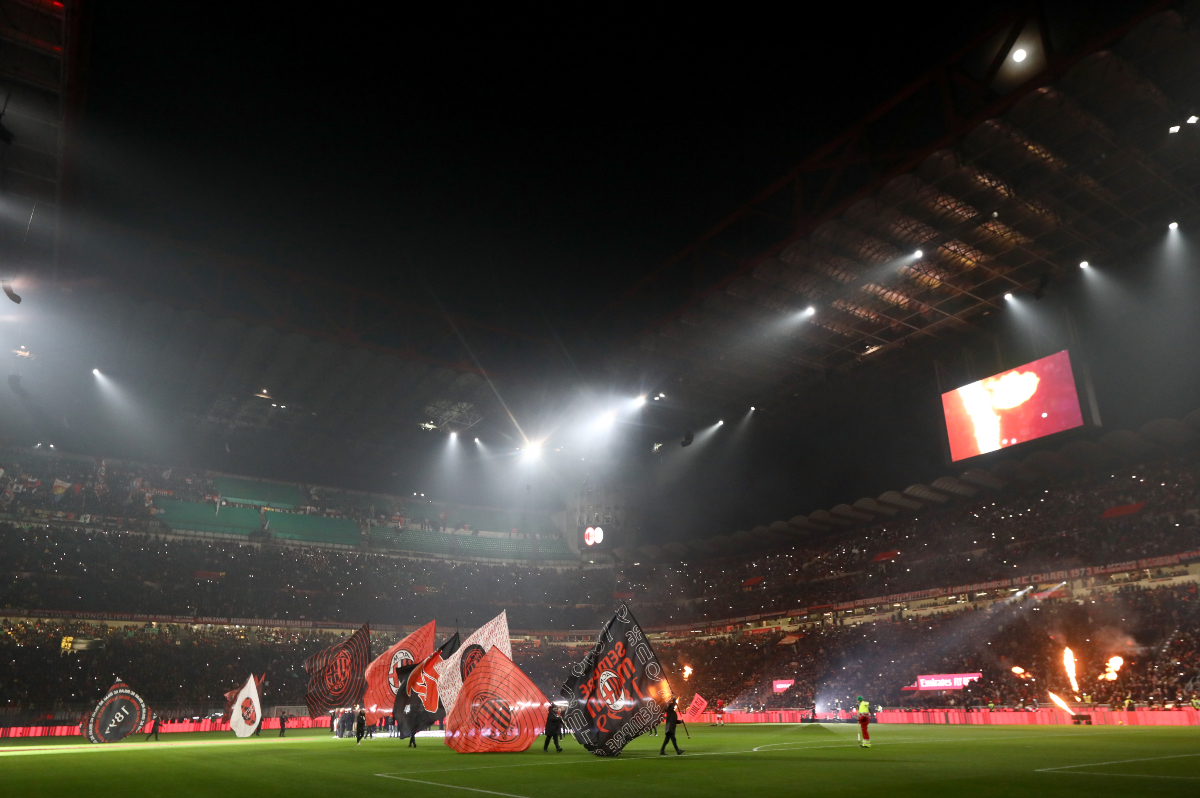 General view inside the stadium prior to the Serie A match between AC Milan and Genoa at Stadio Giuseppe Meazza on December 15, 2024 in Milan, Italy