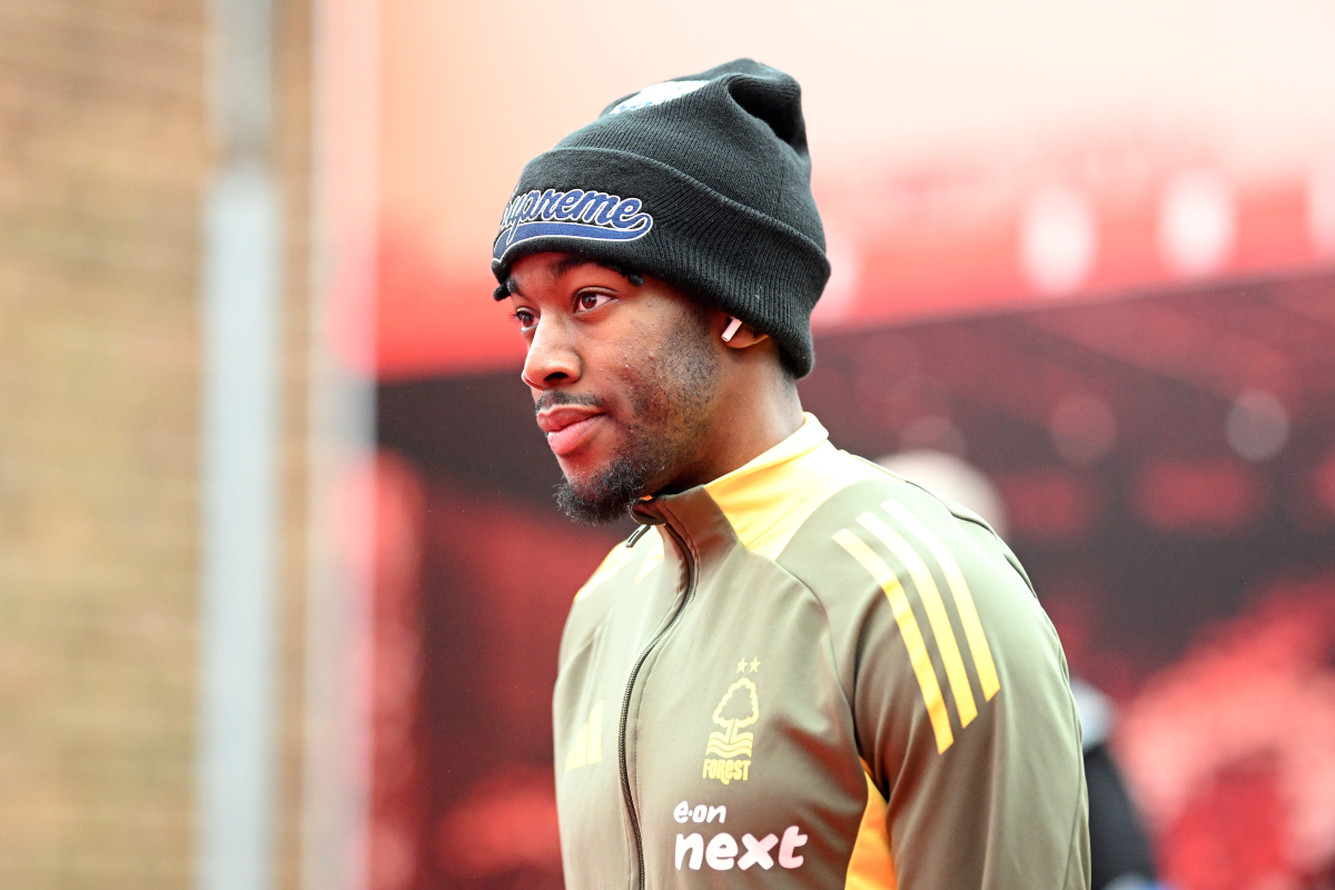 Anthony Elanga arrives at the City Ground ahead of Nottingham Forest vs Tottenham.