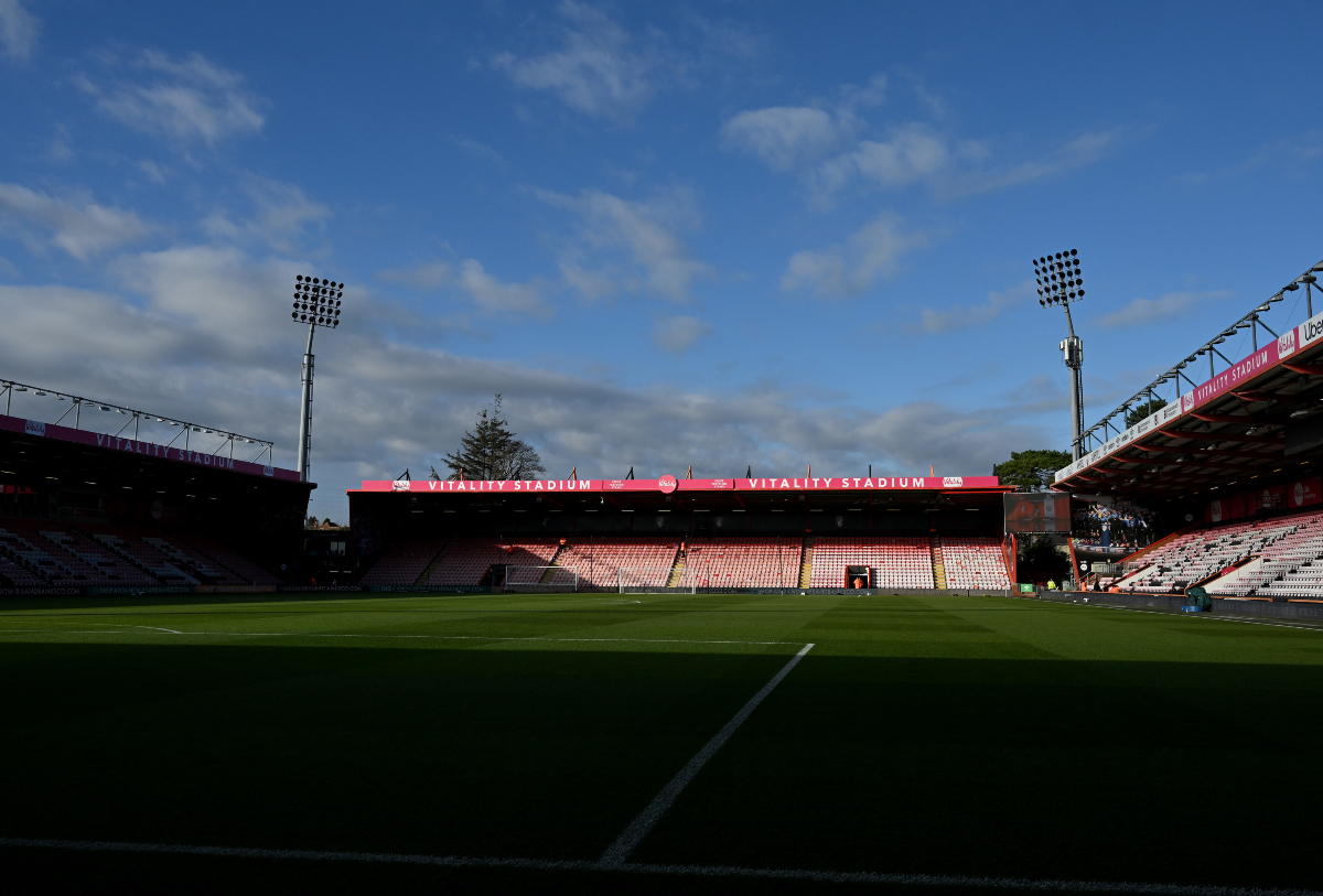 A general view inside the Vitality Stadium without fans.