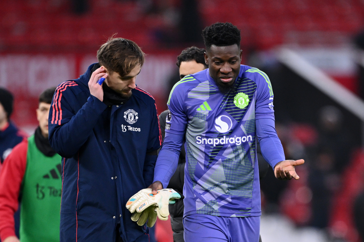 Andre Onana reacts after Man United’s 3-1 defeat to Brighton.