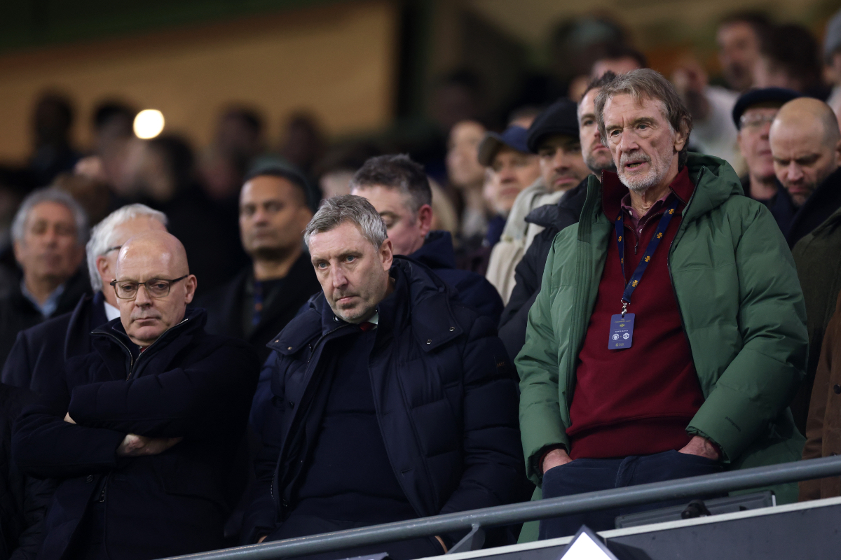 INEOS CEO Sir Jim Ratcliffe watches on at Villa Park alongside colleagues Sir Dave Brailsford and Jason Wilcox as they debate the future of Erik ten Hag at Manchester United.