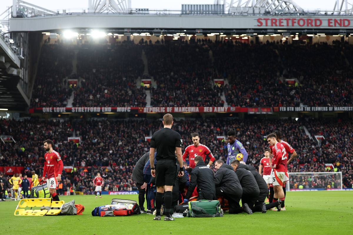 Lisandro Martinez (not pictured) receives treatment from the phyios at Old Trafford.