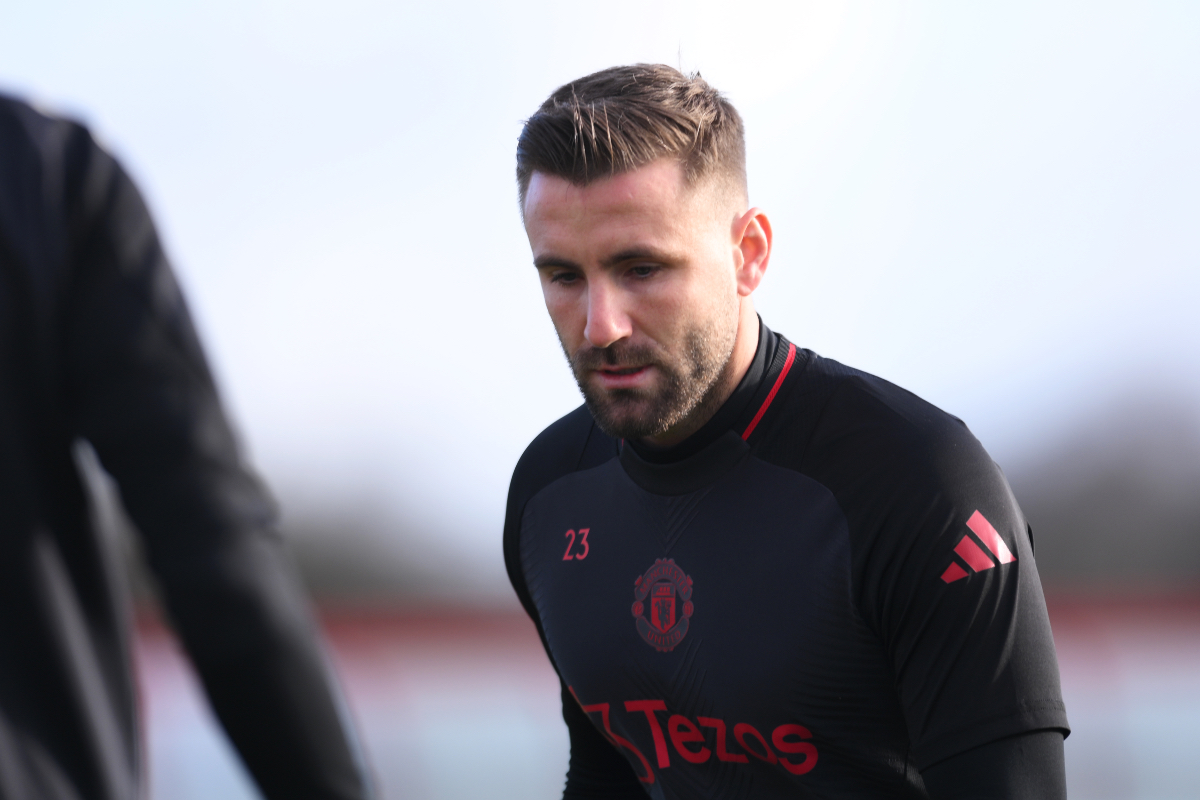 Luke Shaw trains at Carrington following a lengthy spell on the sidelines.