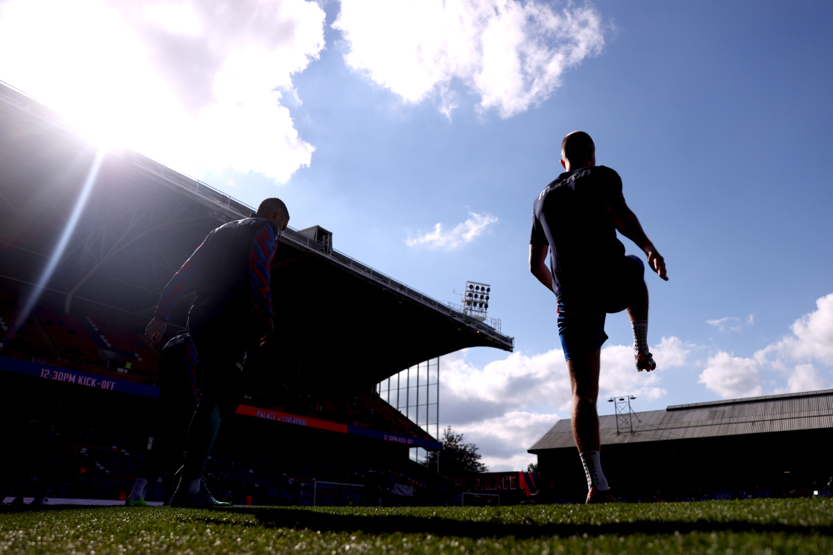 Adam Wharton trains at Selhurst Park.