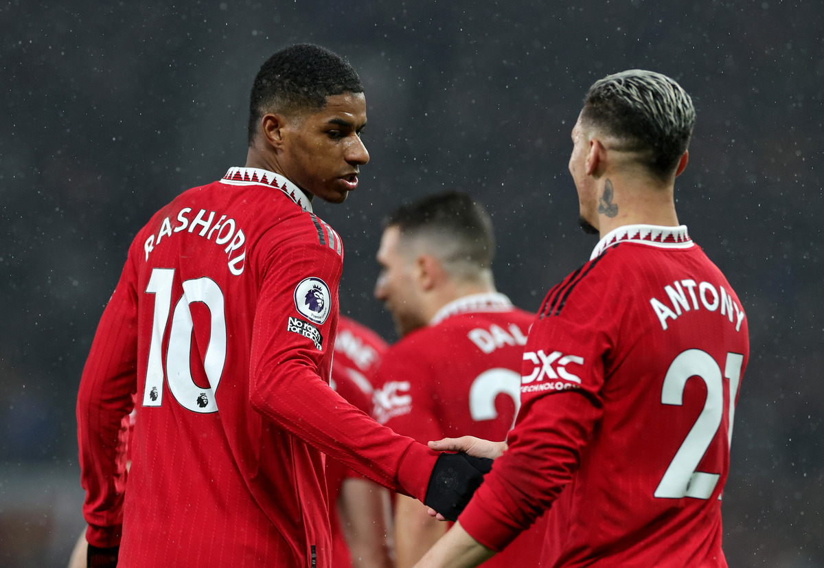 Marcus Rashford and Antony during their time at Man Utd