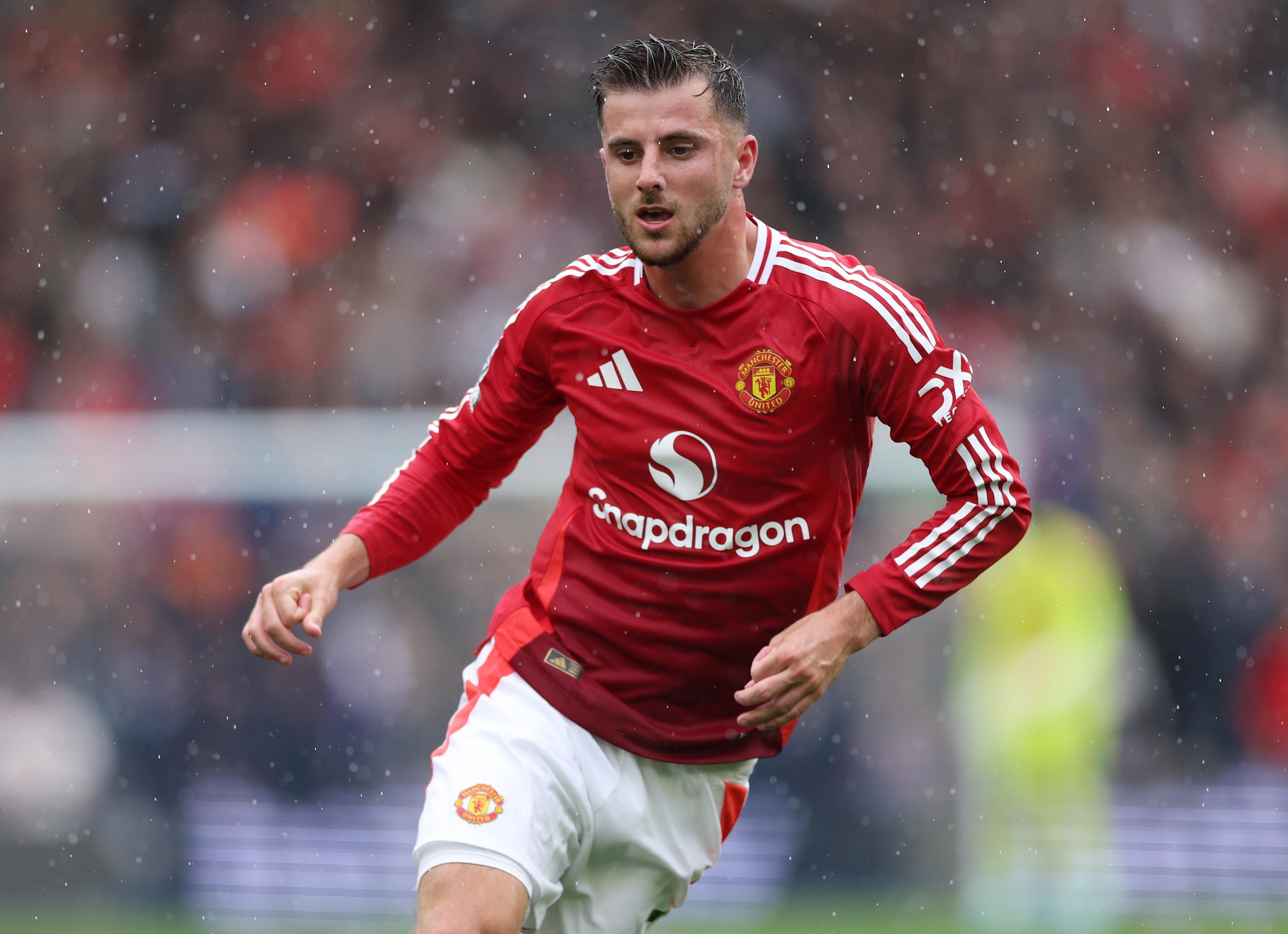 Mason Mount in action for Man United against Brighton at the Amex.