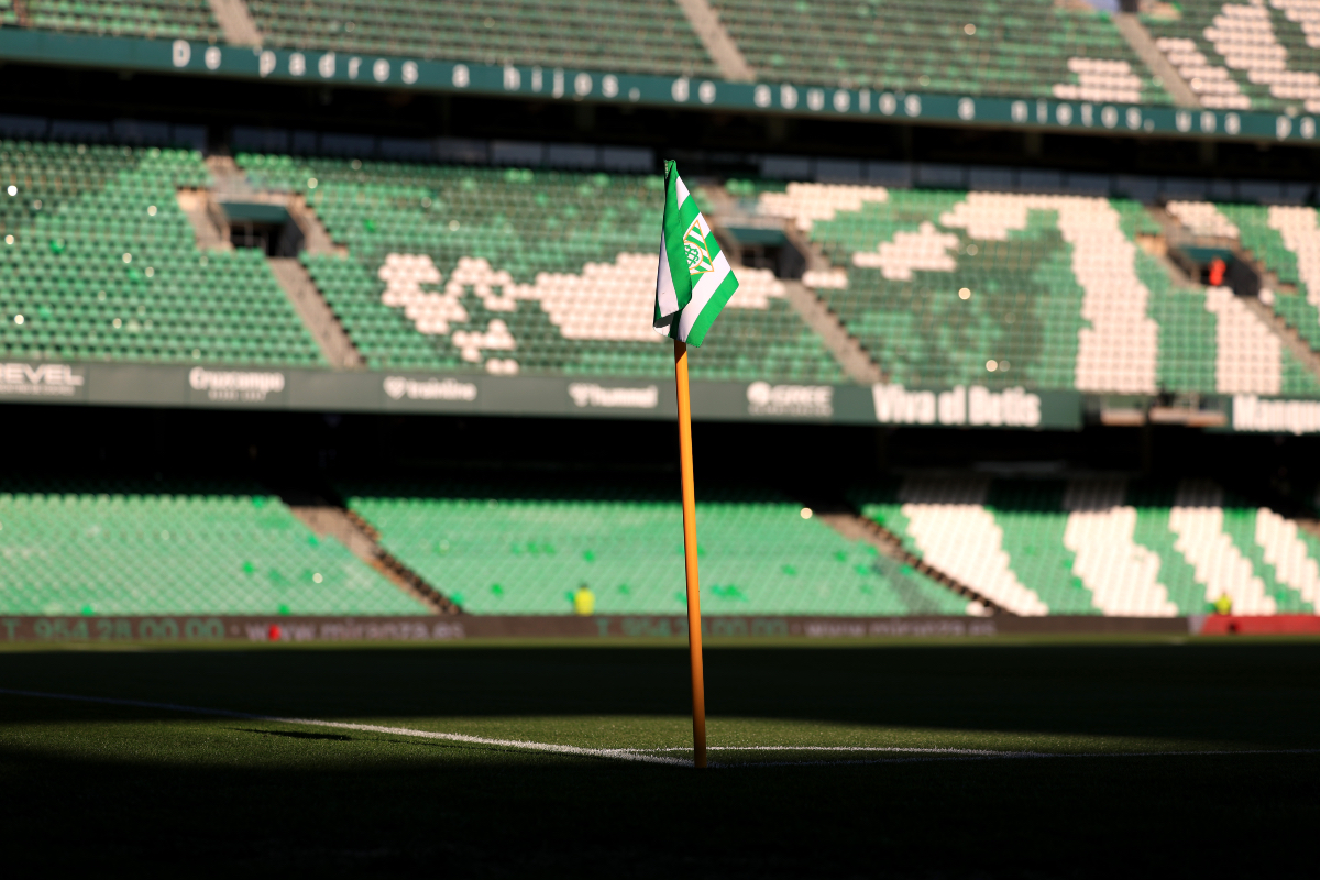 A general view of Real Betis’ corner flag.