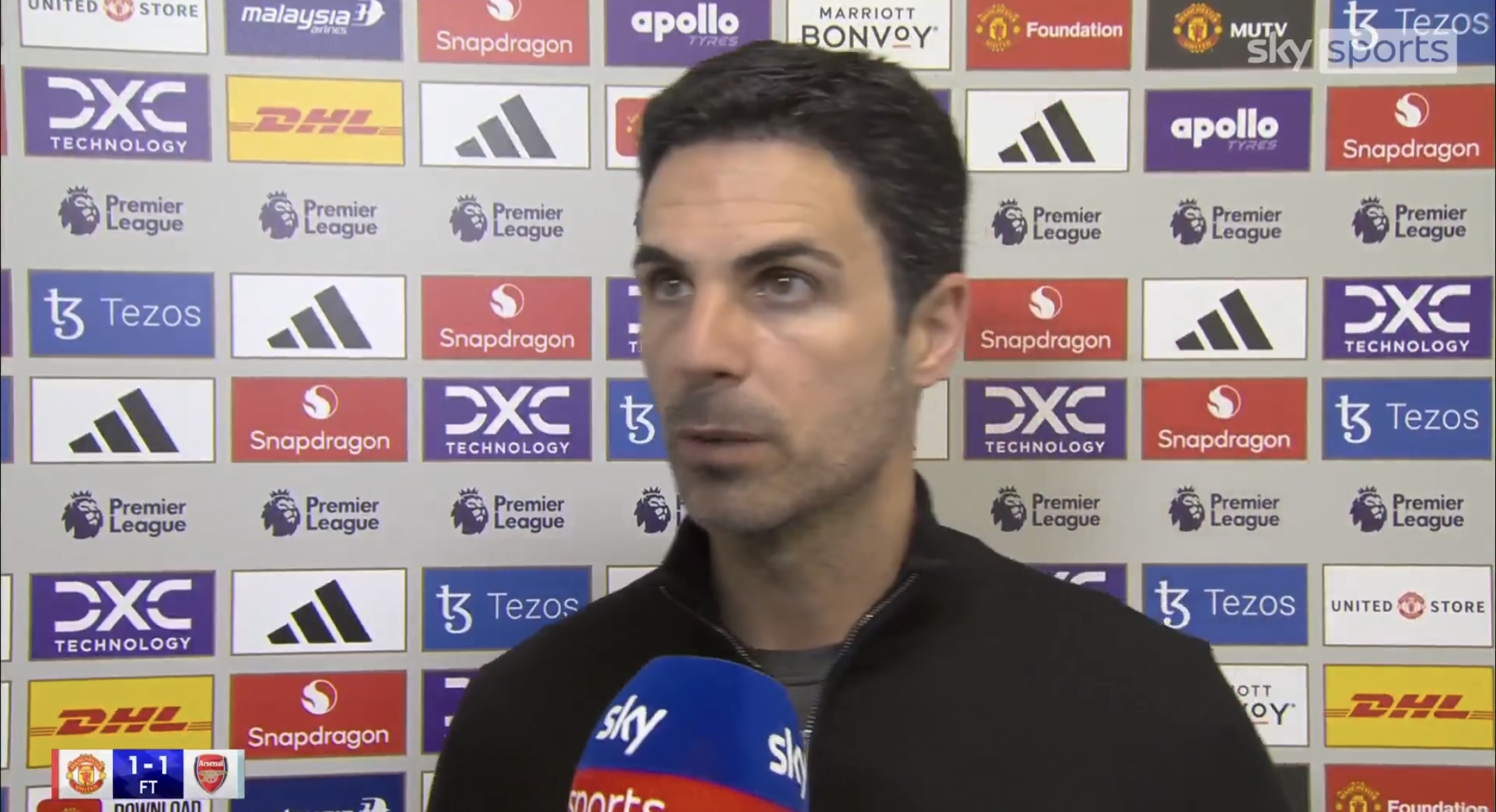 Mikel Arteta in a post-match interview with Sky Sports.