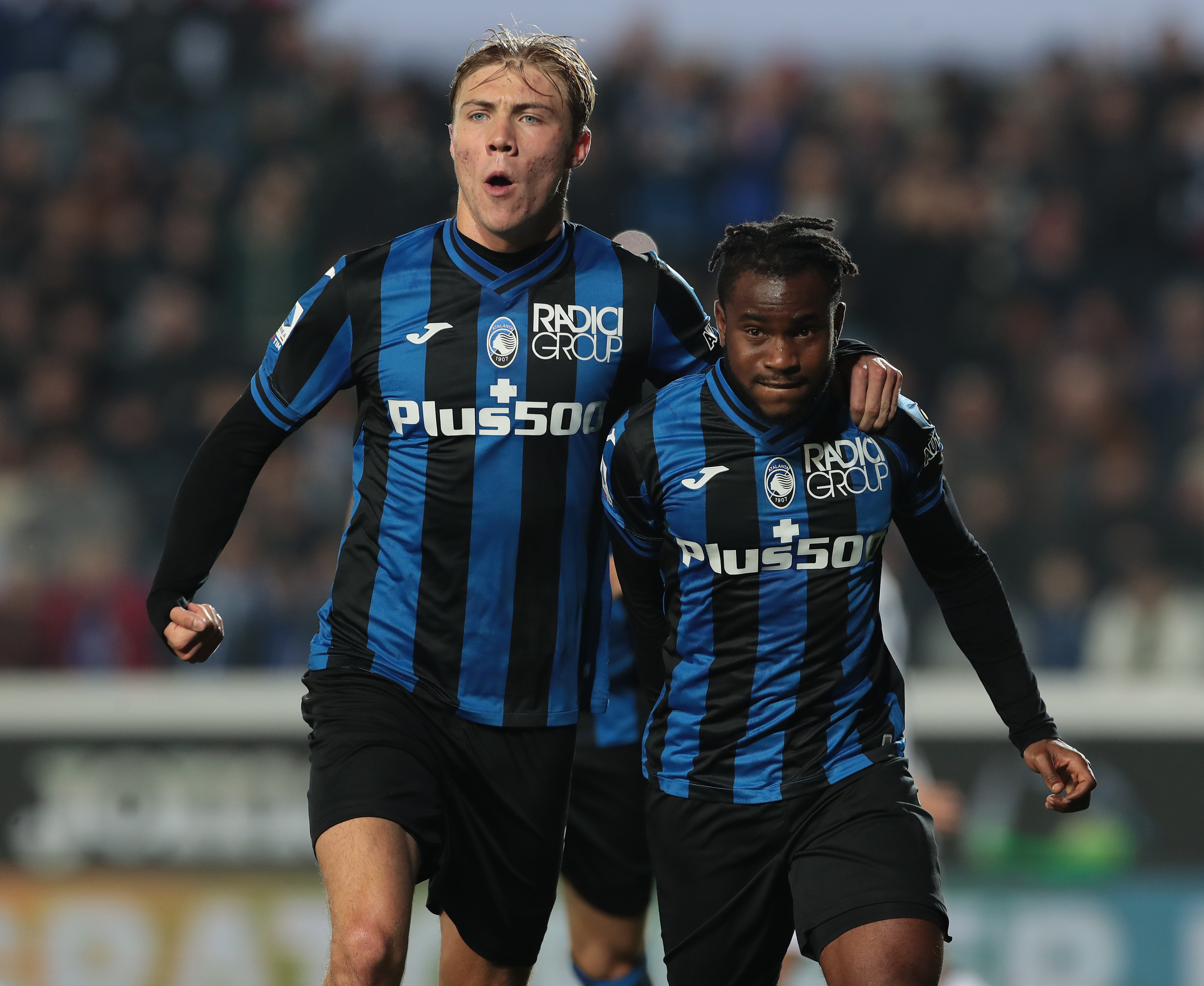 Ademola Lookman and Rasmus Hojlund during their time together at Atalanta