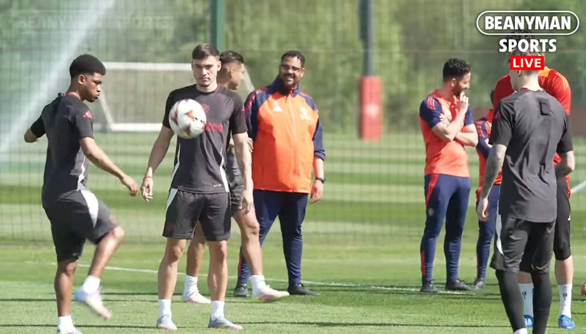 Amad trains at Carrington following a two-month spell on the sidelines.