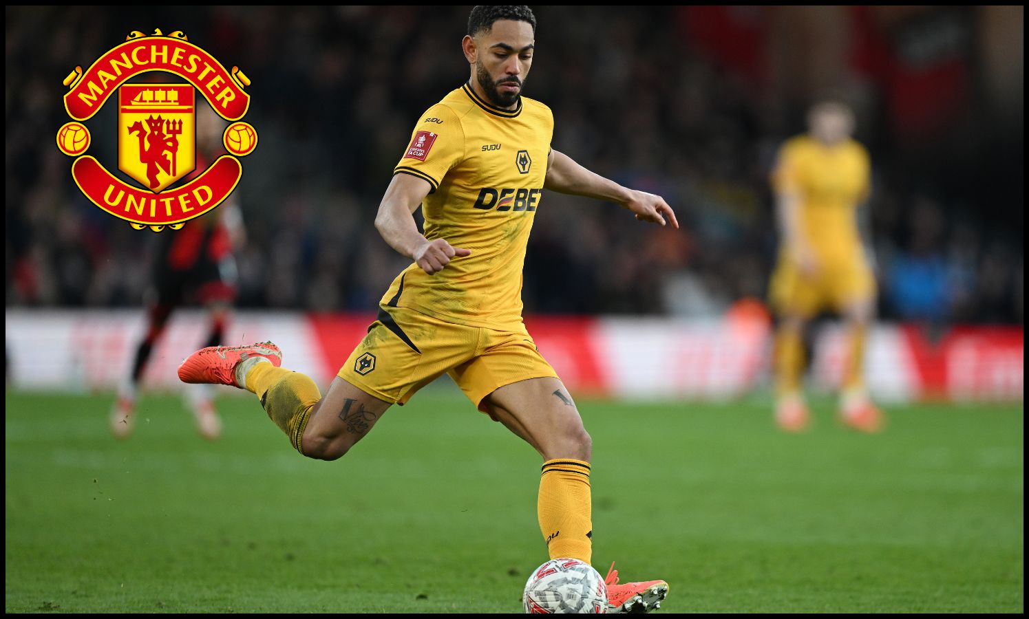 Matheus Cunha kicking the ball