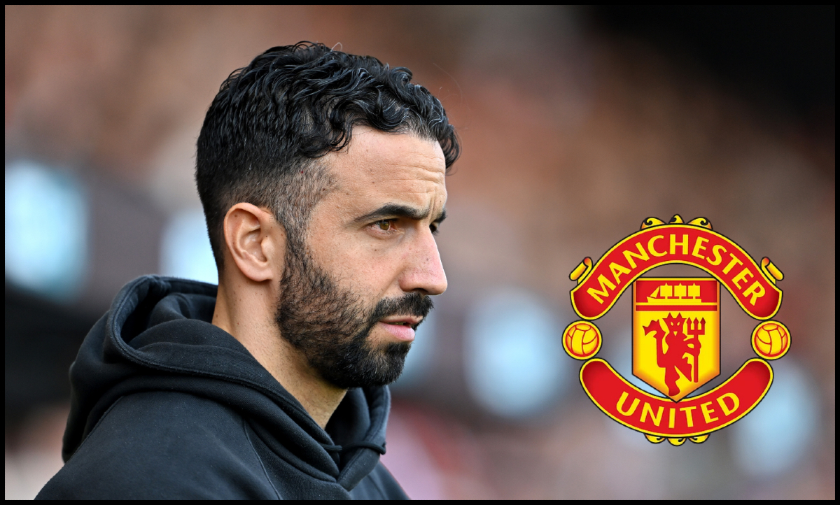 Ruben Amorim looks on from the touchline as Man United trail Bournemouth.