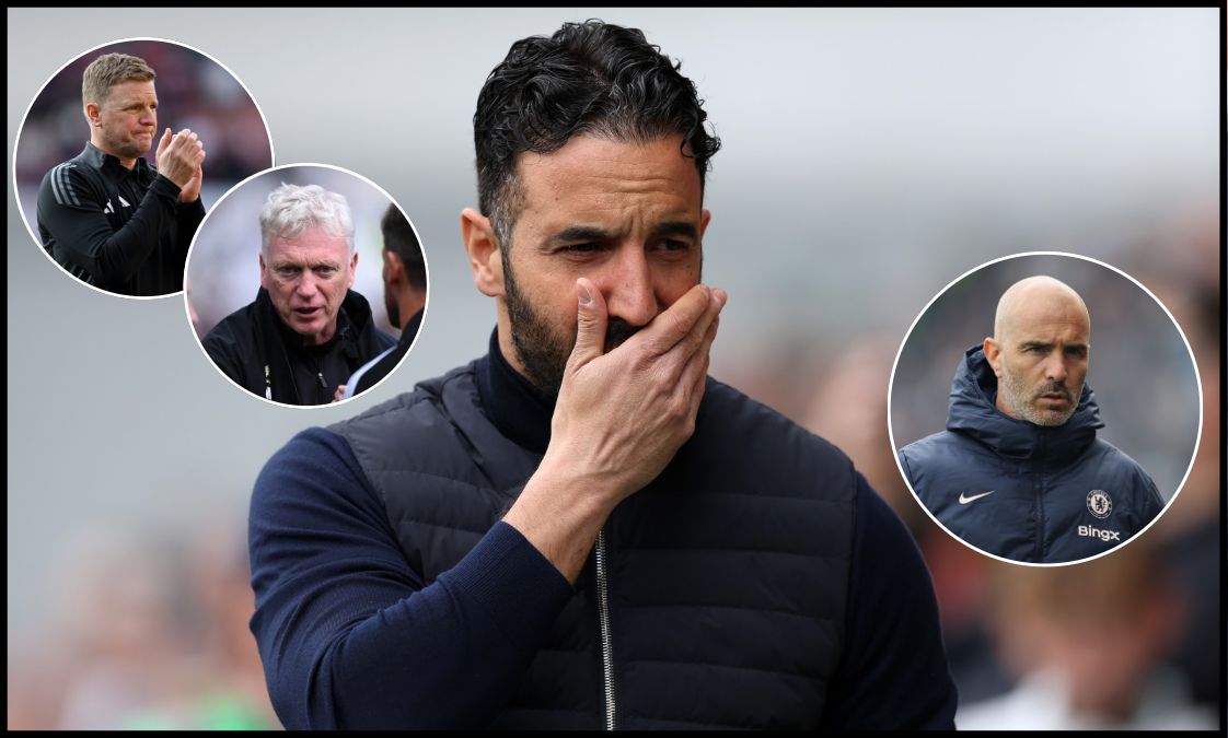 Ruben Amorim looks stresed on the touchline.