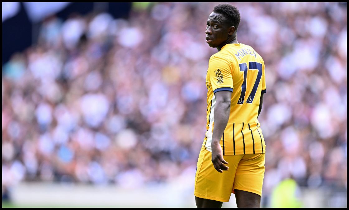 Yankuba Minteh in action for Brighton