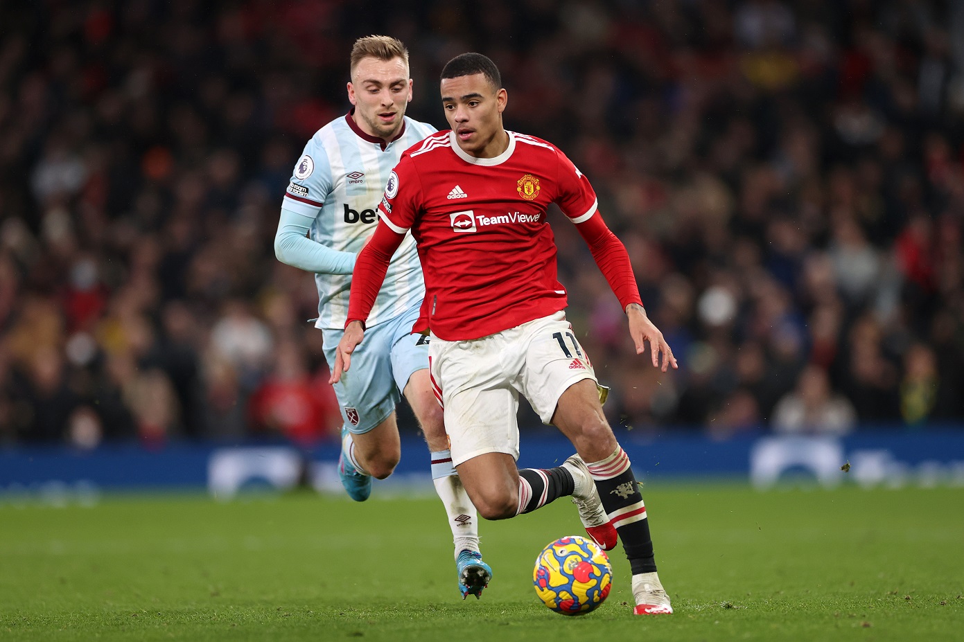 Mason Greenwood in action for Man United