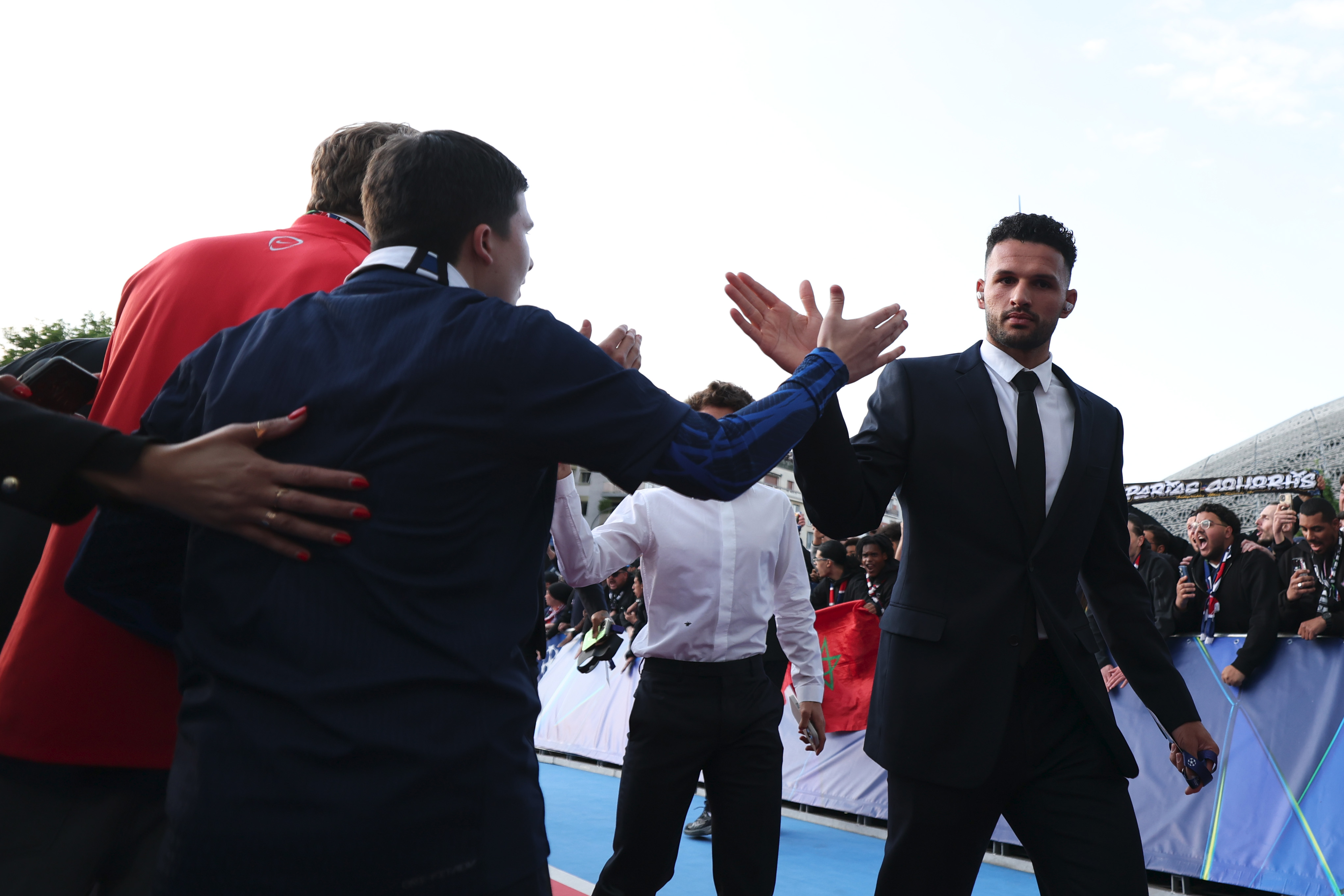 Goncalo Ramos arrives at the Parc des Princes ahead of PSG vs Arsenal.