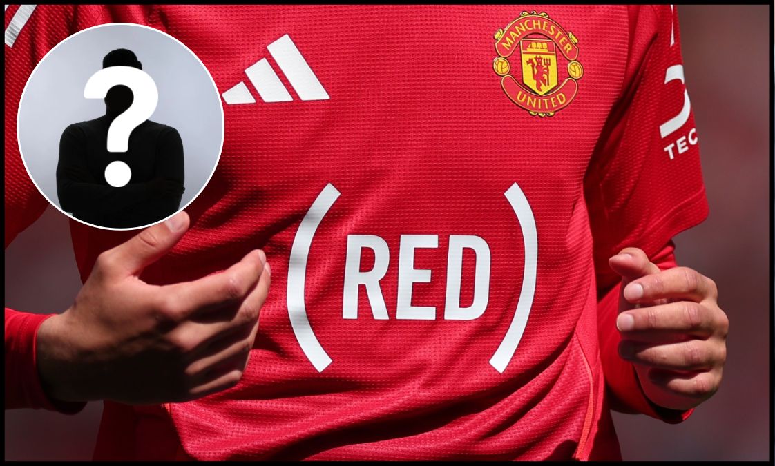 A general view of Manchester United’s special one-off front-of-shirt sponsor, Red.