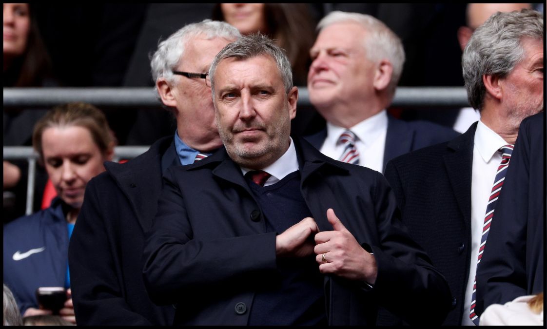 Jason Wilcox looks on while in attendance at Man United’s FA Cup semi-final at Wembley.