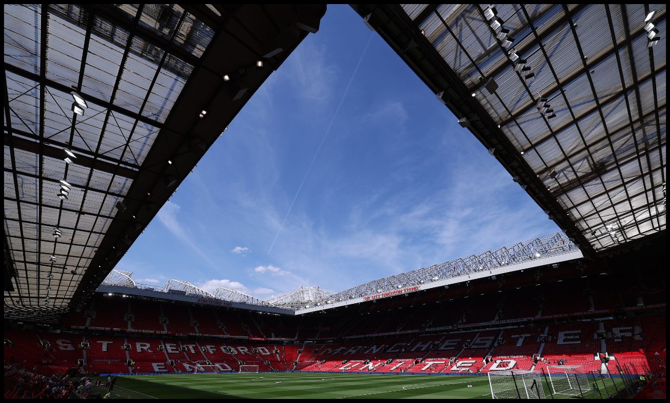 A general view inside an empty Old Trafford.
