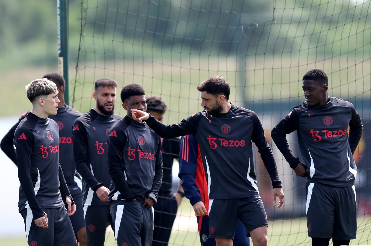 Man United players in training