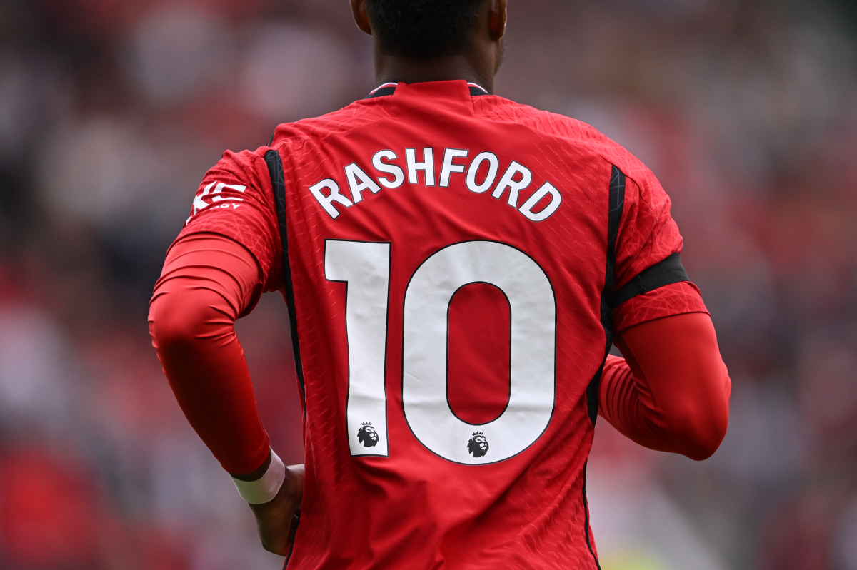 A general view of Marcus Rashford’s No.10 shirt.