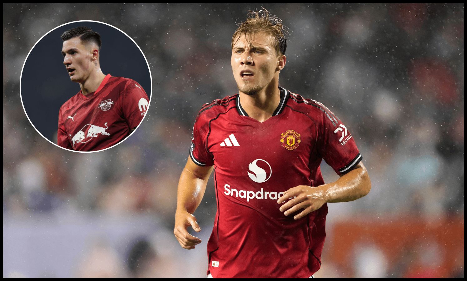 Rasmus Hojlund in action for Man United during pre-season.