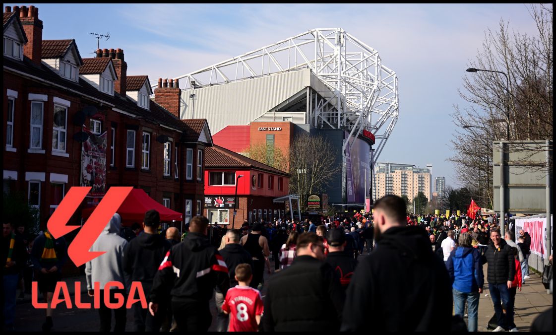 Manchester United fans make their way to Old Trafford on matchday.